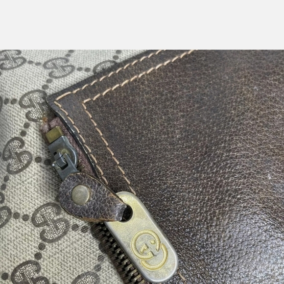 GUCCI Authentic Web Sherry Line GG Shoulder Tote Bag PVC Leather Monogram - Picture 2 of 16